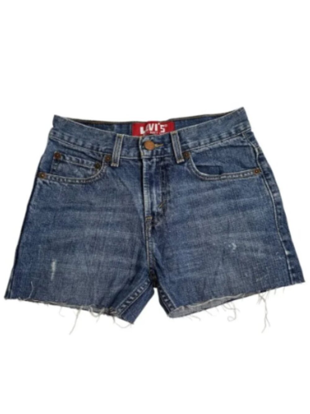 Levi's 527 Denim Cut-Off Shorts Women's Size 26 Raw Hem 3" Inseam High Waisted